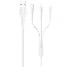 Дата кабель Usams US-SJ367 U35 3in1 USB to Combo 2A (1m)
