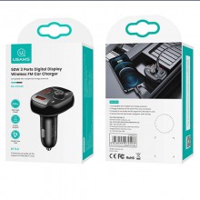 АЗУ Usams US-CC143 C25 50W 2A+C 3 Ports Digital Display Wireless FM Car Charger