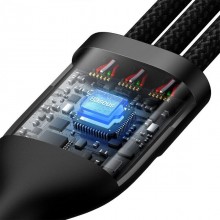 Дата кабель Baseus Flash Series 2 USB to MicroUSB-Lightning-Type-C 66W (1.2m) (CASS04000)