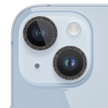 Защитное стекло Metal Sparkles на камеру (в упак.) для Apple iPhone 15 (6.1") / 15 Plus (6.7") Черный - купить на Floy.com.ua