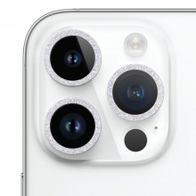 Защитное стекло Metal Sparkles на камеру (в упак.) для Apple iPhone 15 Pro (6.1") /15 Pro Max (6.7") Серебряный - купить на Floy.com.ua