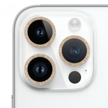 Защитное стекло Metal Sparkles на камеру (в упак.) для Apple iPhone 15 Pro (6.1") /15 Pro Max (6.7") Золотой - купить на Floy.com.ua