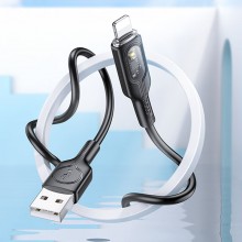Дата кабель Hoco U120 Transparent explore intelligent power-off USB to Lightning (1.2m)