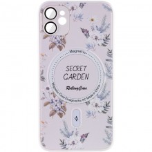 TPU+PC чехол Secret Garden with MagSafe для Apple iPhone 12 (6.1") White - купить на Floy.com.ua
