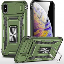 Ударопрочный чехол Camshield Army Ring для Apple iPhone X / XS (5.8") Оливковый - купить на Floy.com.ua