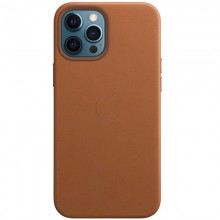 Кожаный чехол Leather Case (AAA) with MagSafe and Animation для Apple iPhone 12 Pro / 12 (6.1") Brown - купить на Floy.com.ua