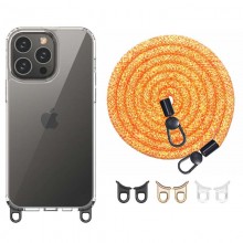 Чехол TPU Transparent with Straps для Apple iPhone 15 Pro Max (6.7") Orange - купить на Floy.com.ua