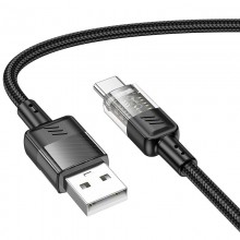 Дата кабель Hoco U129 Spirit Transparent USB to Type-C 3A (1.2m)