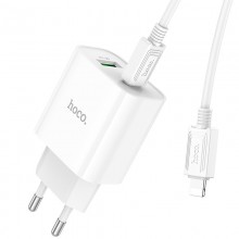 СЗУ HOCO C80A Plus Rapido PD20W+QC3.0 (1Type-C/1USB) + Type-C to Lightning