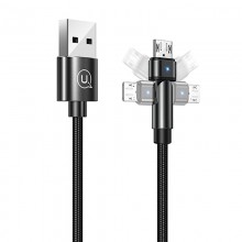 Дата кабель USAMS US-SJ478 U60 Rotatable USB to MicroUSB (1m) - купить на Floy.com.ua