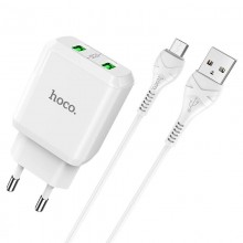 СЗУ HOCO N6 QC3.0 (2USB/3A) + USB - MicroUSB - купить на Floy.com.ua