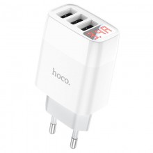 СЗУ Hoco C93A Easy charge 3-port digital display charger - купить на Floy.com.ua
