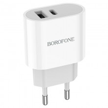 СЗУ Borofone BA62A Wiseacre PD12W (1USB/1Type-C/2.4A) + Type-C to Lightning - купить на Floy.com.ua