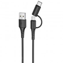 Дата кабель Hoco X54 Cool dual 2in1 USB to MicroUSB-Type-C (1m) - купить на Floy.com.ua