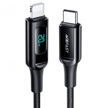 Дата кабель Acefast MFI C6-01 USB-C to Lightning zinc alloy digital display braided (1.2m) - купить на Floy.com.ua
