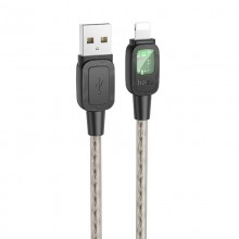 Дата кабель Hoco U124 Stone silicone power-off USB to Lightning (1.2m) - купить на Floy.com.ua