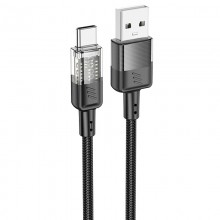 Дата кабель Hoco U129 Spirit Transparent USB to Type-C 3A (1.2m) - купить на Floy.com.ua