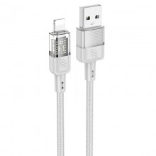 Дата кабель Hoco U129 Spirit Transparent USB to Lightning 2,4A (1.2m) - купить на Floy.com.ua