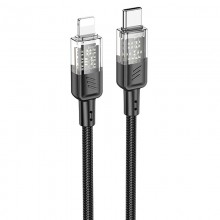 Дата кабель Hoco U129 Spirit Transparent Type-C to Lightning 27W (1.2m) - купить на Floy.com.ua