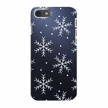 Зимние Чехлы для Айфон 8 - прозрачный фон Белые снежинки - купить на Floy.com.ua