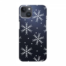 Зимние Чехлы для Apple 15 - прозрачный фон Белые снежинки - купить на Floy.com.ua