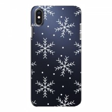 Зимние Чехлы для Apple Xs - прозрачный фон Белые снежинки - купить на Floy.com.ua