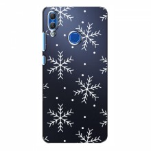 Зимние Чехлы для Huawei Honor 10 Lite - прозрачный фон Белые снежинки - купить на Floy.com.ua