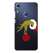 Зимние Чехлы для Huawei Honor 8A - прозрачный фон Гринч с игрушкой - купить на Floy.com.ua