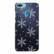 Зимние Чехлы для Huawei Honor 9 Lite - прозрачный фон Белые снежинки - купить на Floy.com.ua
