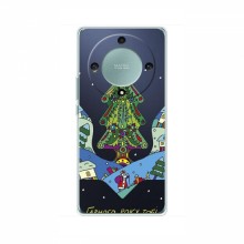 Зимние Чехлы для Huawei Honor Magic 5 Lite 5G - прозрачный фон Рождественский герб - купить на Floy.com.ua