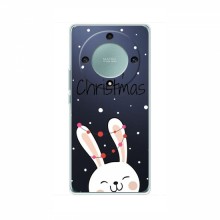 Зимние Чехлы для Huawei Honor Magic 5 Lite 5G - прозрачный фон Рождественский заяц - купить на Floy.com.ua