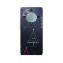 Зимние Чехлы для Huawei Honor Magic 5 Lite 5G - прозрачный фон Рождественские елки - купить на Floy.com.ua