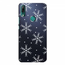 Зимние Чехлы для Huawei P Smart Z - прозрачный фон Белые снежинки - купить на Floy.com.ua