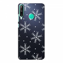 Зимние Чехлы для Huawei P40 Lite e - прозрачный фон Белые снежинки - купить на Floy.com.ua