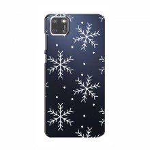 Зимние Чехлы для Huawei Y5p - прозрачный фон Белые снежинки - купить на Floy.com.ua
