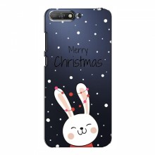 Зимние Чехлы для Huawei Y6 2018 - прозрачный фон Рождественский заяц - купить на Floy.com.ua