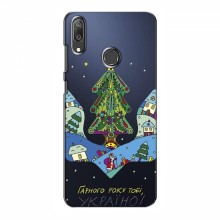 Зимние Чехлы для Huawei Y7 2019 - прозрачный фон Рождественский герб - купить на Floy.com.ua