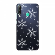 Зимние Чехлы для Huawei Y7p (2020) - прозрачный фон Белые снежинки - купить на Floy.com.ua