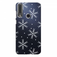 Зимние Чехлы для Meizu M10 - прозрачный фон Белые снежинки - купить на Floy.com.ua