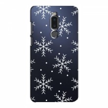 Зимние Чехлы для Meizu Note 8 - прозрачный фон Белые снежинки - купить на Floy.com.ua