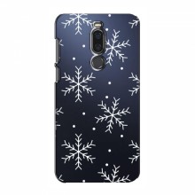 Зимние Чехлы для Meizu X8 - прозрачный фон Белые снежинки - купить на Floy.com.ua