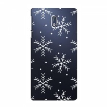 Зимние Чехлы для Nokia 3.1 - прозрачный фон Белые снежинки - купить на Floy.com.ua