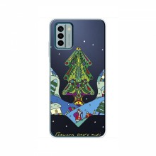 Зимние Чехлы для Nokia G22 - прозрачный фон Рождественский герб - купить на Floy.com.ua