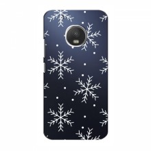 Зимние Чехлы для Motorola MOTO G5 Plus - прозрачный фон Белые снежинки - купить на Floy.com.ua