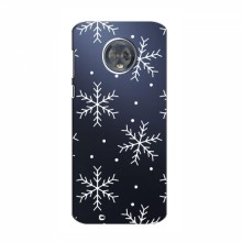 Зимние Чехлы для Motorola MOTO G6 - прозрачный фон Белые снежинки - купить на Floy.com.ua