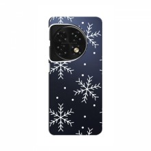 Зимние Чехлы для OnePlus 12 - прозрачный фон Белые снежинки - купить на Floy.com.ua