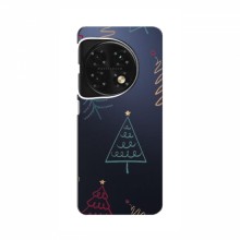 Зимние Чехлы для OnePlus 12 Pro - прозрачный фон Рождественские елки - купить на Floy.com.ua