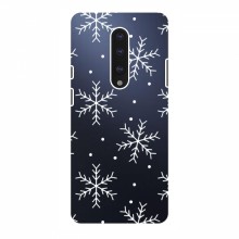 Зимние Чехлы для OnePlus 7 - прозрачный фон Белые снежинки - купить на Floy.com.ua
