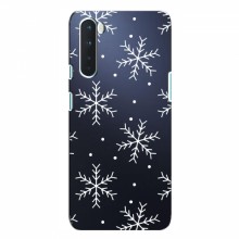 Зимние Чехлы для OnePlus Nord - прозрачный фон Белые снежинки - купить на Floy.com.ua