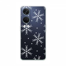 Зимние Чехлы для OnePlus Nord 4 - прозрачный фон Белые снежинки - купить на Floy.com.ua
